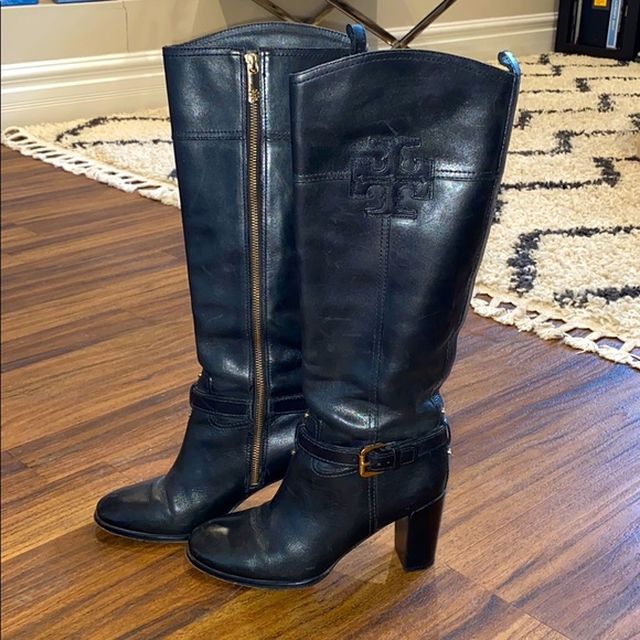 Tory Burch Shoes - Tory Burch black leather heeled boots!